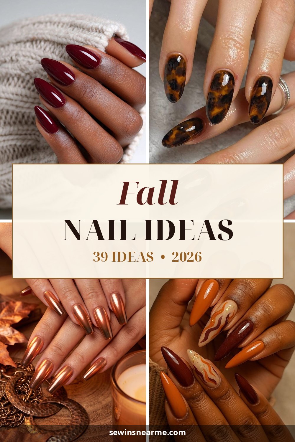 39 Fall Nail Ideas in 2026 pin image with featured designs